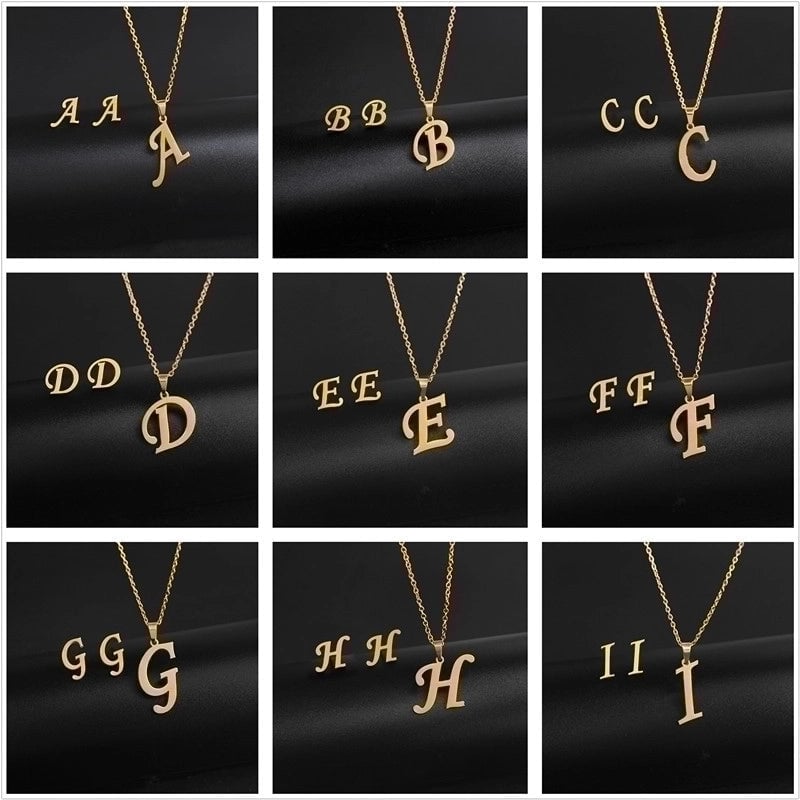 Minimalist Letter Stainless Steel Polishing No Inlaid