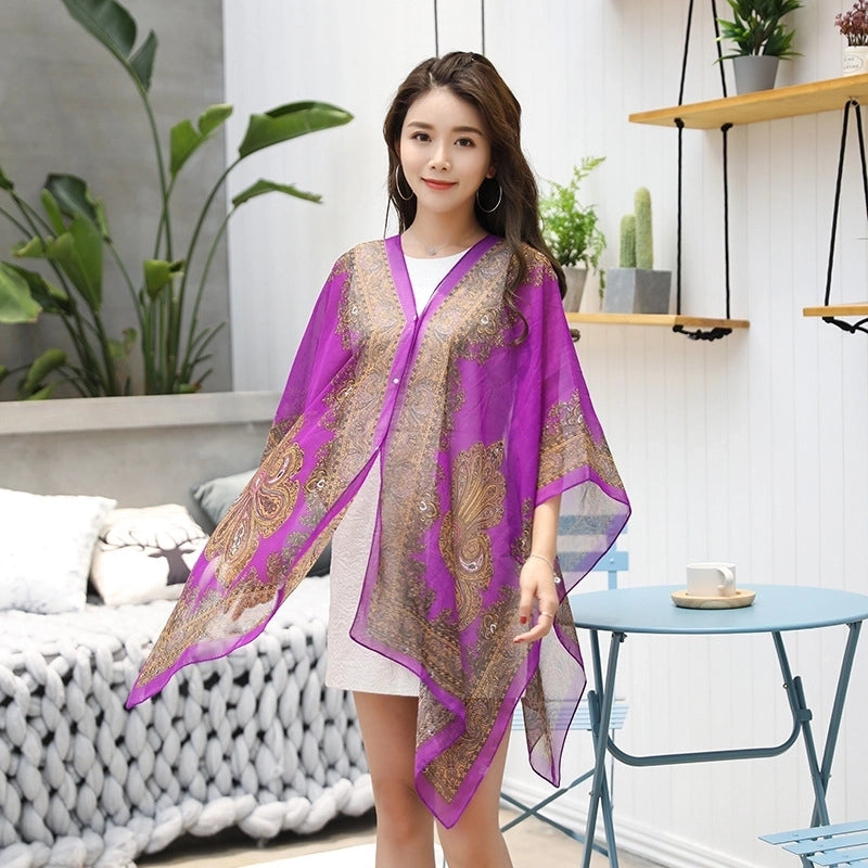 Women's Cute Sweet Printing Polyester Printing Silk Scarf