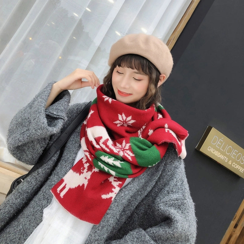 Women's Minimalist Classic Style Color Block Acrylic Scarf