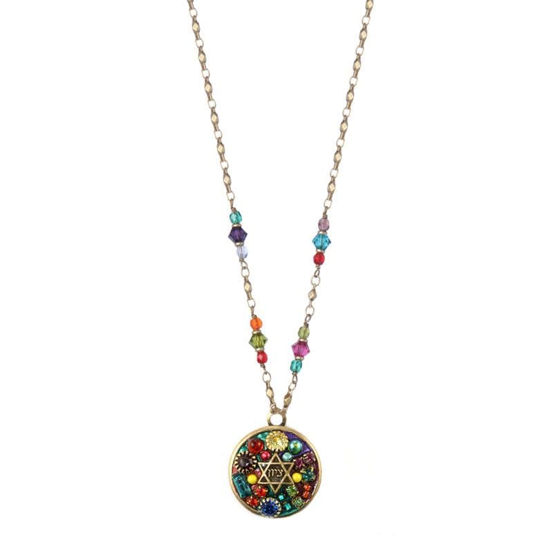 Rainbow Star of David Necklace