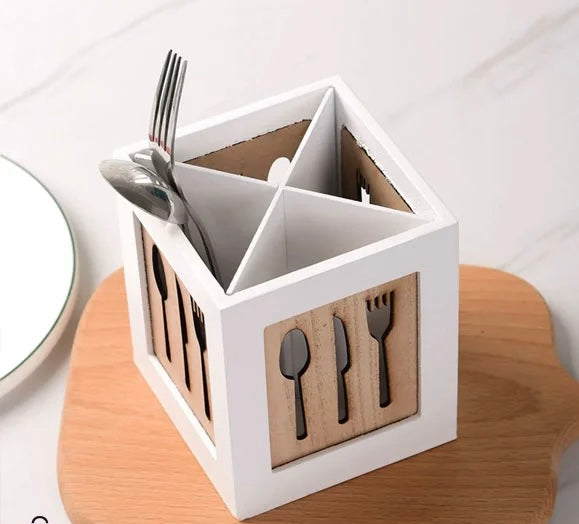 Bamboo Kitchen Cutlery Holder 鈥?Knives & Forks Design