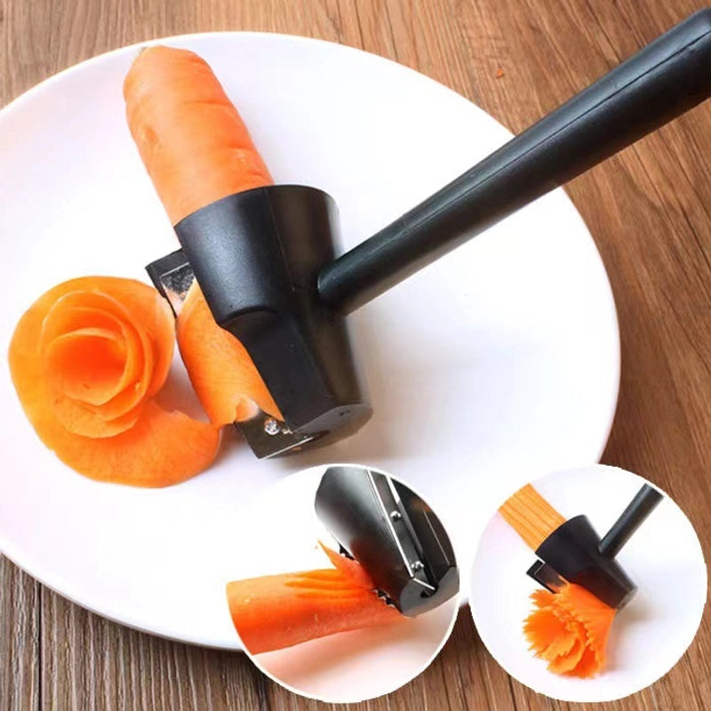 Multifunctional Spiral Flower Curler Cucumber Carrot Kitchen Creative Plate Decorations Cut Flower Artifact Fruit And Vegetable Shavings Tools