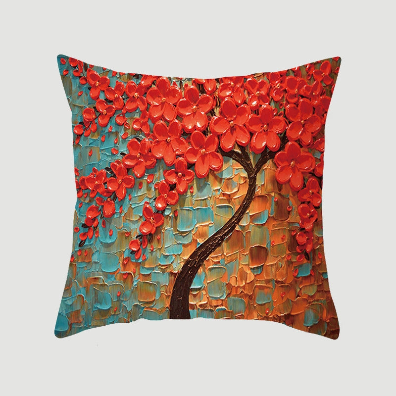 Modern Style Pastoral Letter Plant Linen Pillow Cases Couch & Sofa Decor