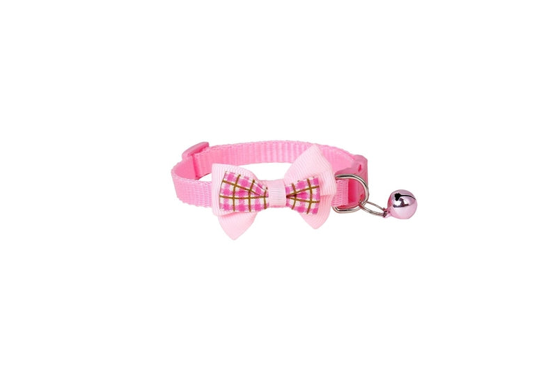 Cute PP PVC Plaid Bow Knot Pet Collar