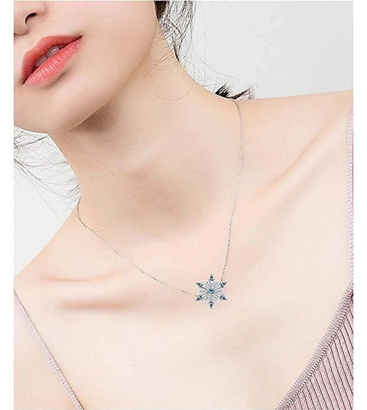 Fashion Snowflake Alloy Inlay Zircon Women's Earrings Necklace