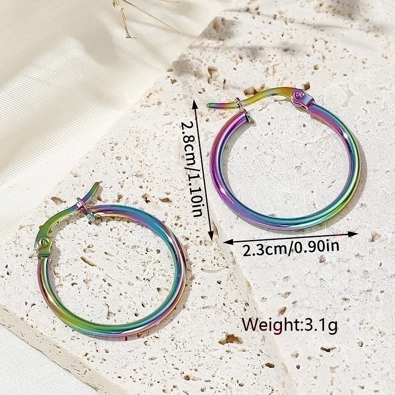 1 Pair Minimalist Artistic Round Plating 304 Stainless Steel Earrings