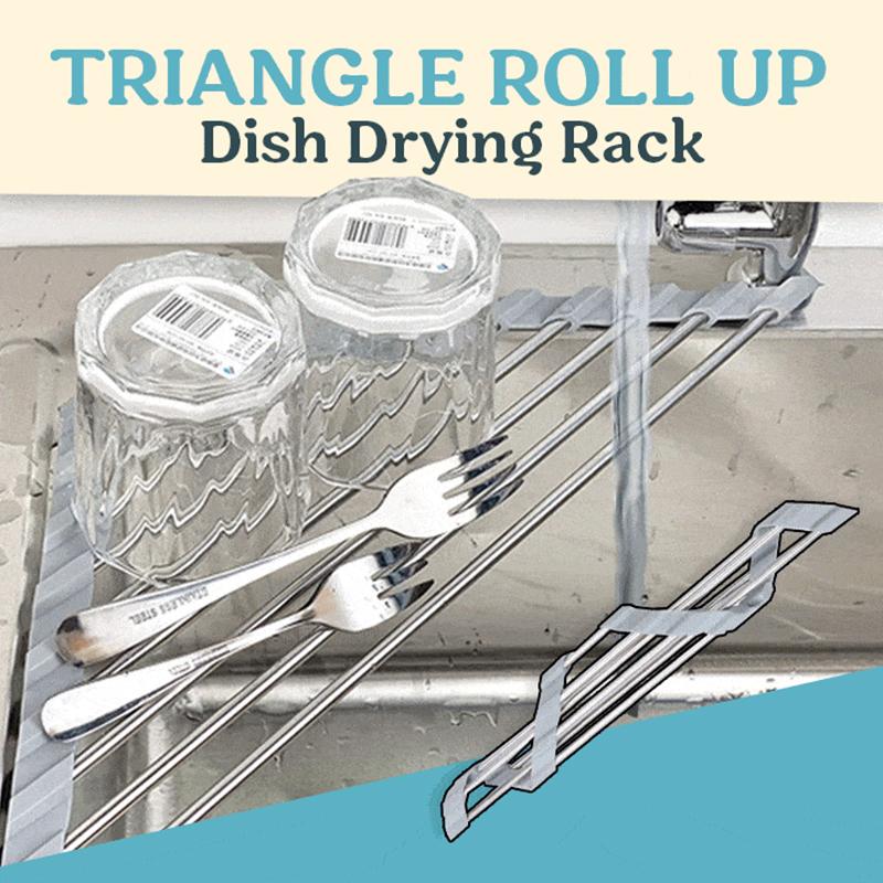 Triangle Roll Up Dish Drying Rack