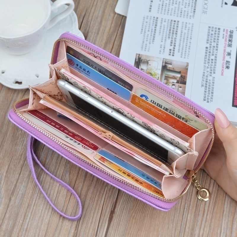 Women's Solid Color Pu Leather Zipper Wallets