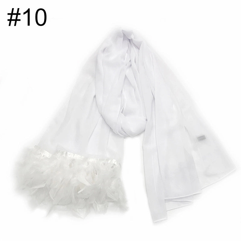 Women's Sweet Solid Color Polyester Scarf