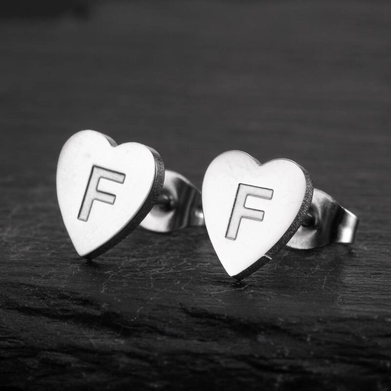 1 Pair Fashion Letter Heart Shape Plating 304 Stainless Steel 18K Gold Plated Ear Studs