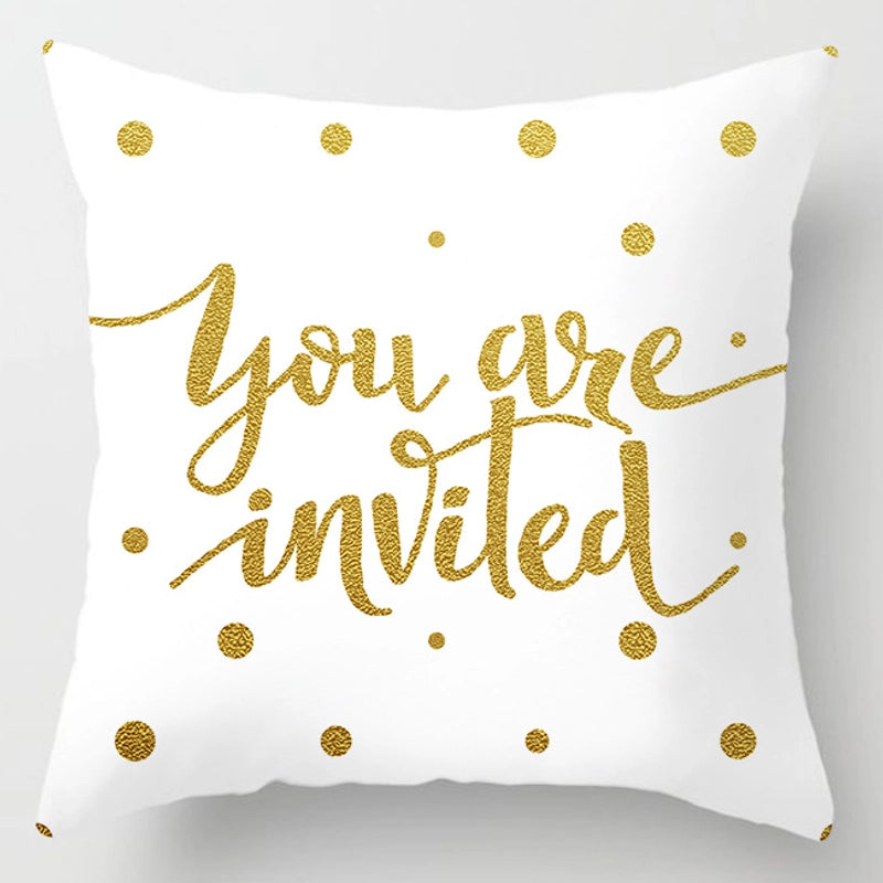 Minimalist Letter Polyester Pillow Cases Couch & Sofa Decor