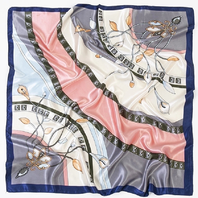 Spring Artificial Silk Women's Satin Scarf Printed All-matching Scarf 90 Large Kerchief Mother's Day Gift