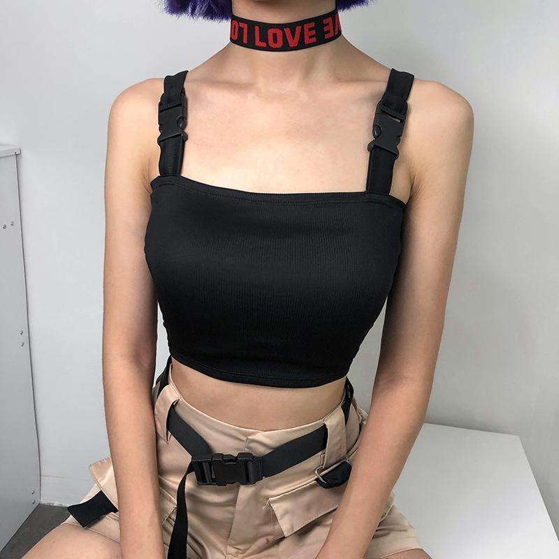 Buckled Strap Crop Top
