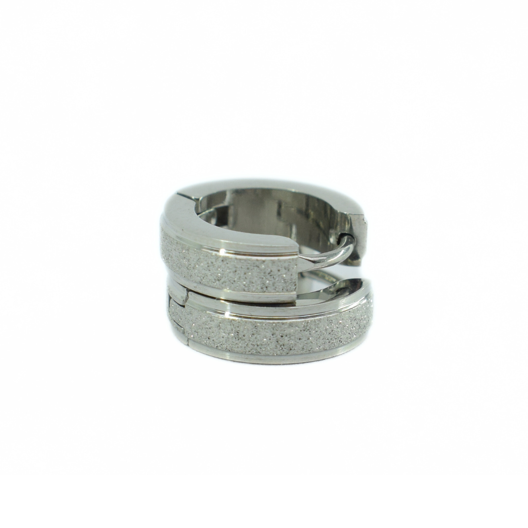 10mm Chunky glitter hoops - Silver