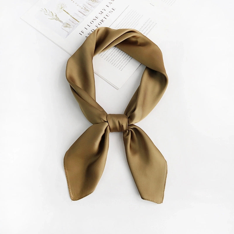 Women's Minimalist Solid Color Polyester Printing Silk Scarf