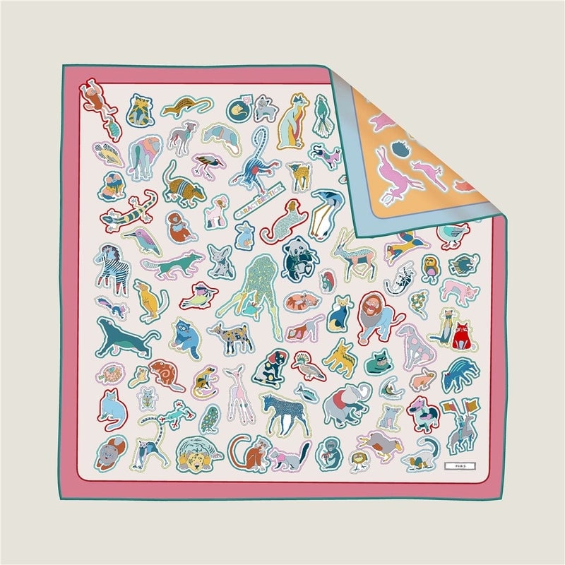 Women's Elegant Business Basic Animal Twill Silk Scarf