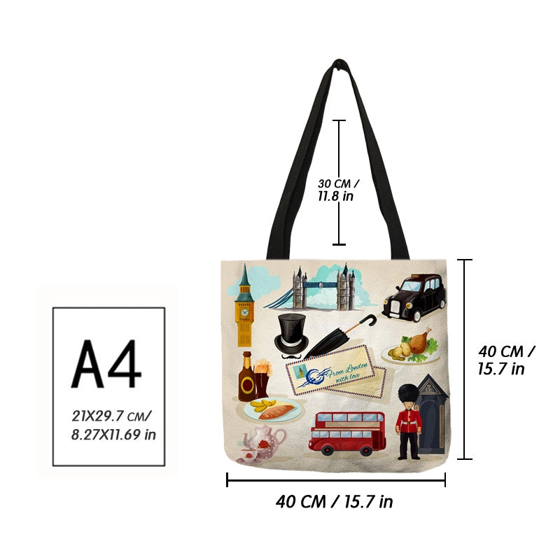 Women's Medium Polyester Printing Basic Classic Style Square Open Shoulder Bag
