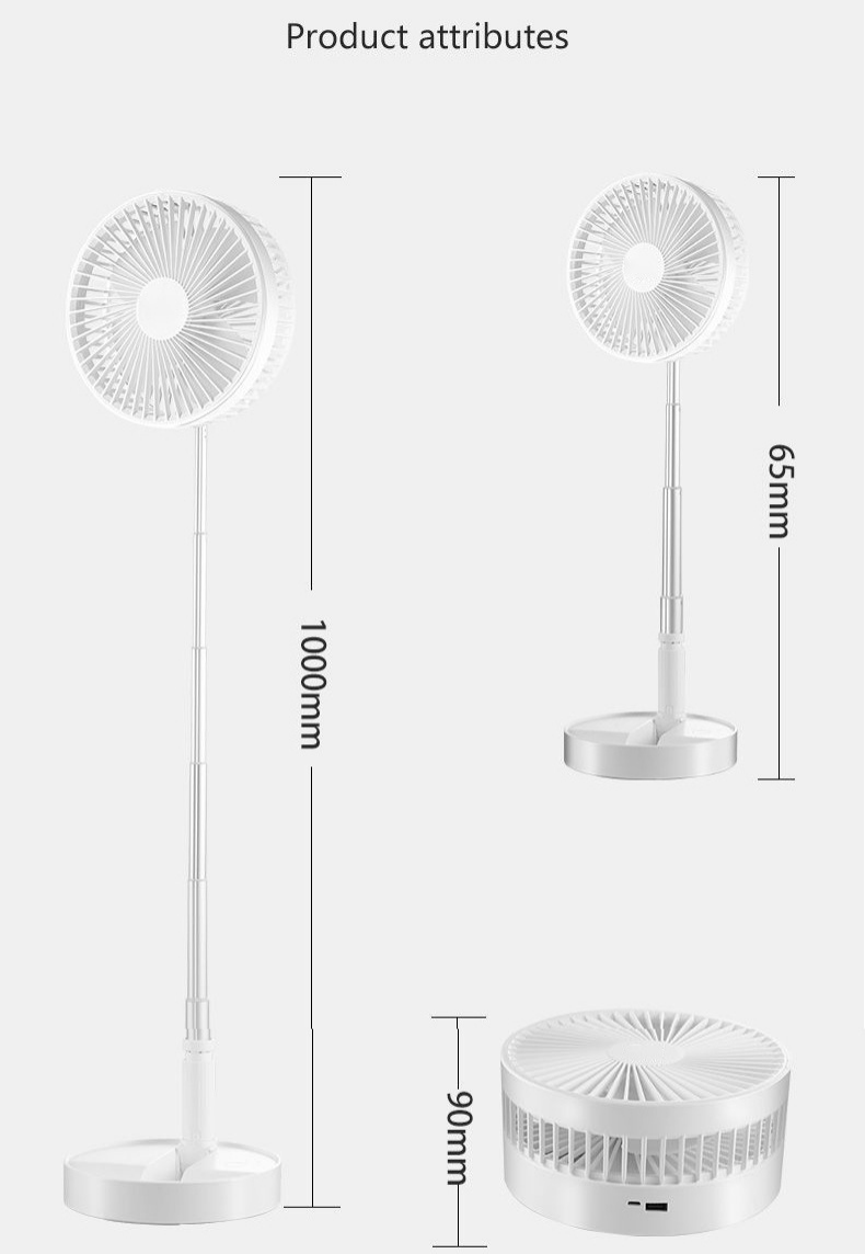 🌀🌀Rechargeable Usb Folding Fan 3 Blade Table Fan