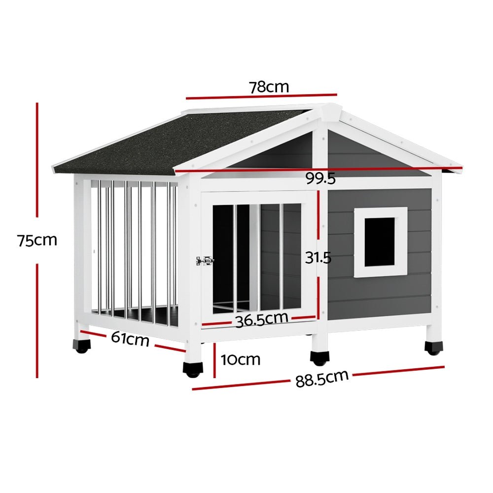 Large Wooden Dog Kennel House Indoor/Outdoor