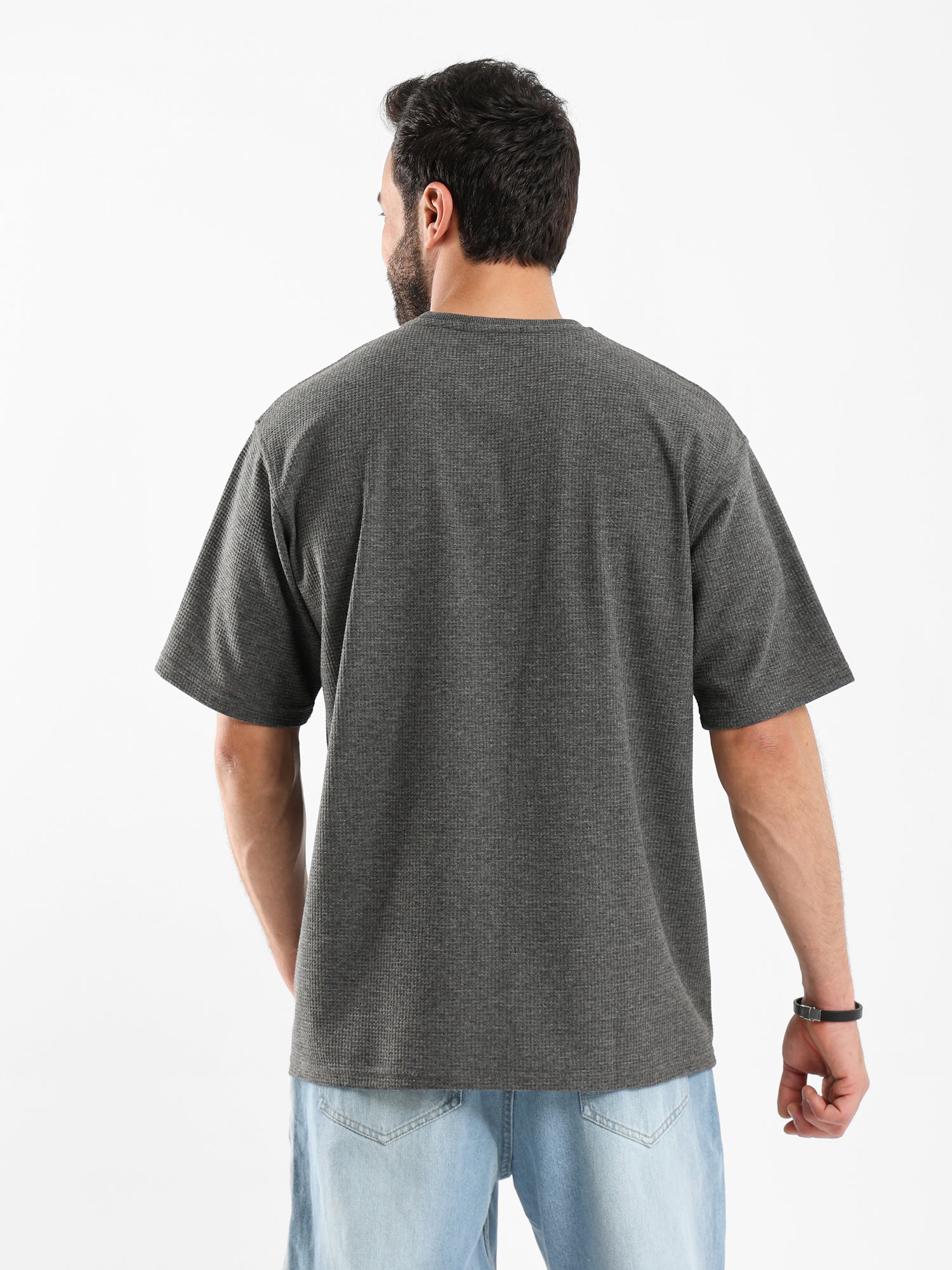 Waffle Knit Oversized T Shirt