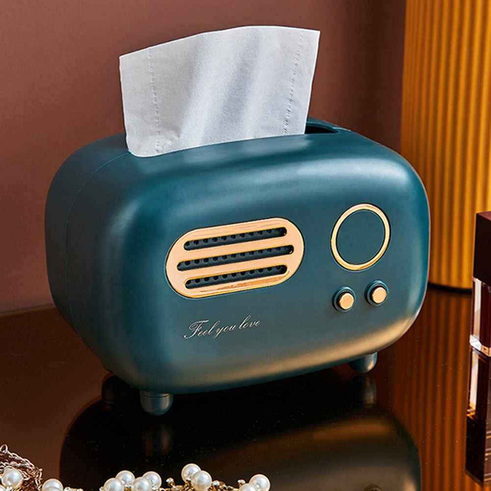 Retro Radio Model Tissue Box. Desktop Paper Holder Decoration Box