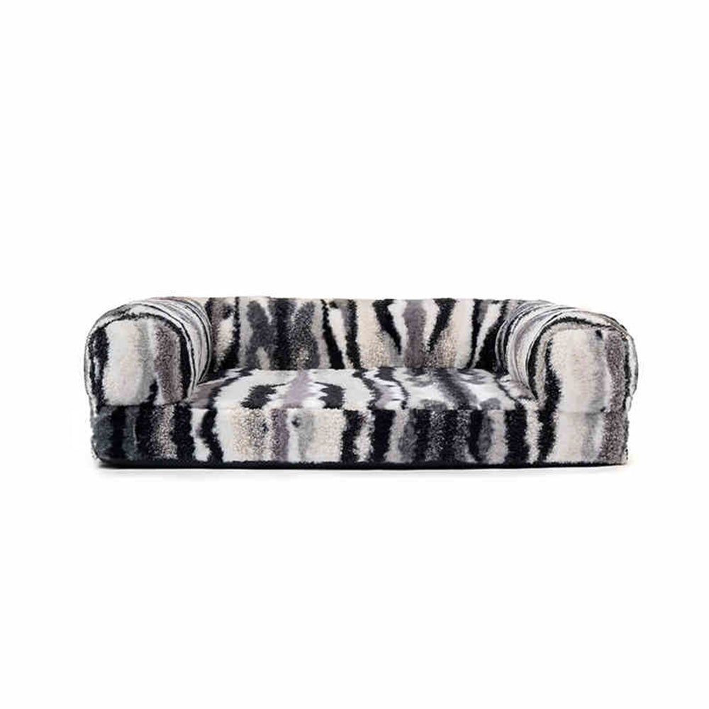 Chic Zebra-Pattern Large Warm Washable Orthopedic Dog & Cat Sofa Bed