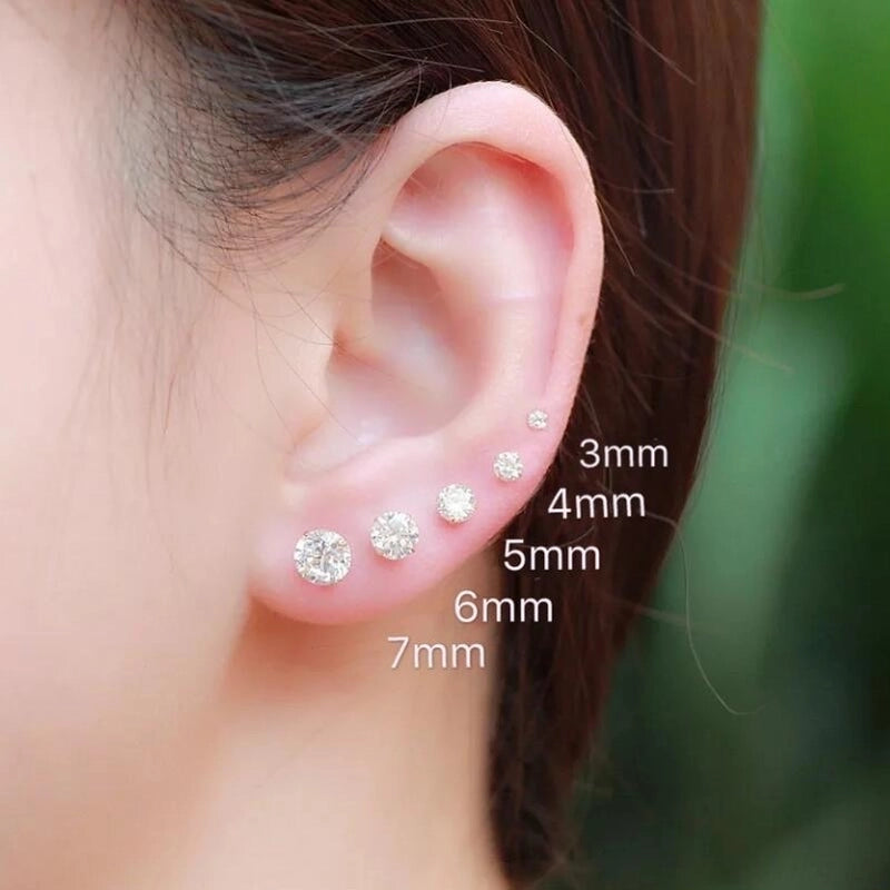 1 Pair Minimalist U Shape Plating Brass Zircon Ear Studs