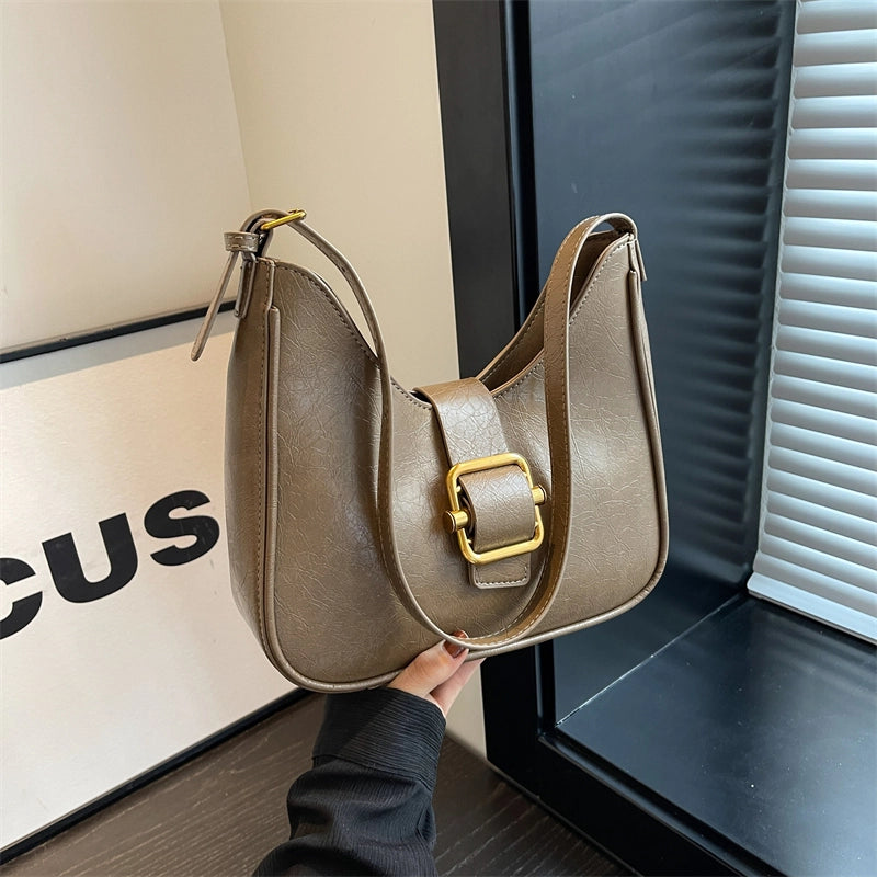 Autumn And Winter Texture Underarm Bag  New Fashion Retro Underarm Bag New Moon Bag Women's Cross-Body Bag