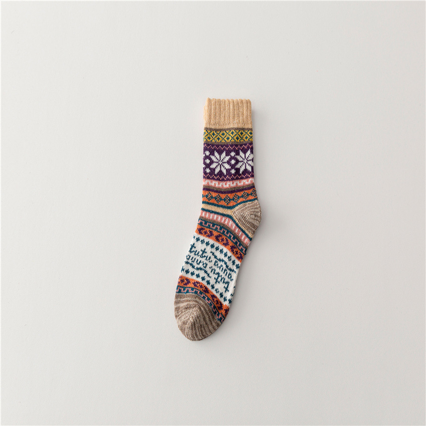 Ethnic Knitted Thick Needle Retro Socks