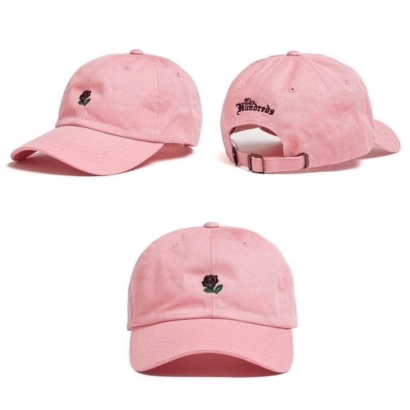 Unisex Korean Style Flower Embroidery Crimping Baseball Cap