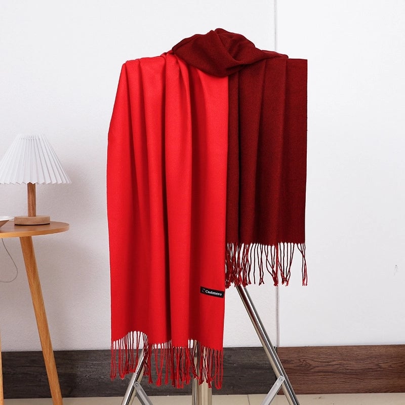 Double-sided Scarf Women's Winter Tassel Cashmere Scarf Autumn And Winter Version New Wool Men's Scarf