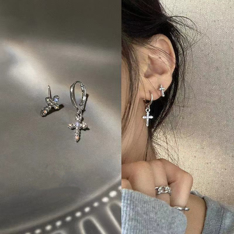 Crystal Cross Earring