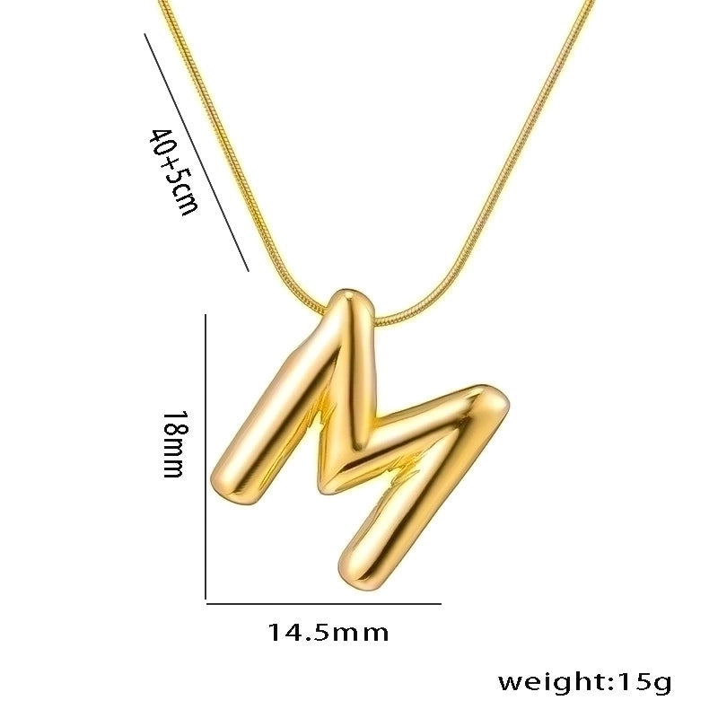 Titanium Steel Minimalist Letter Plating Pendant Necklace