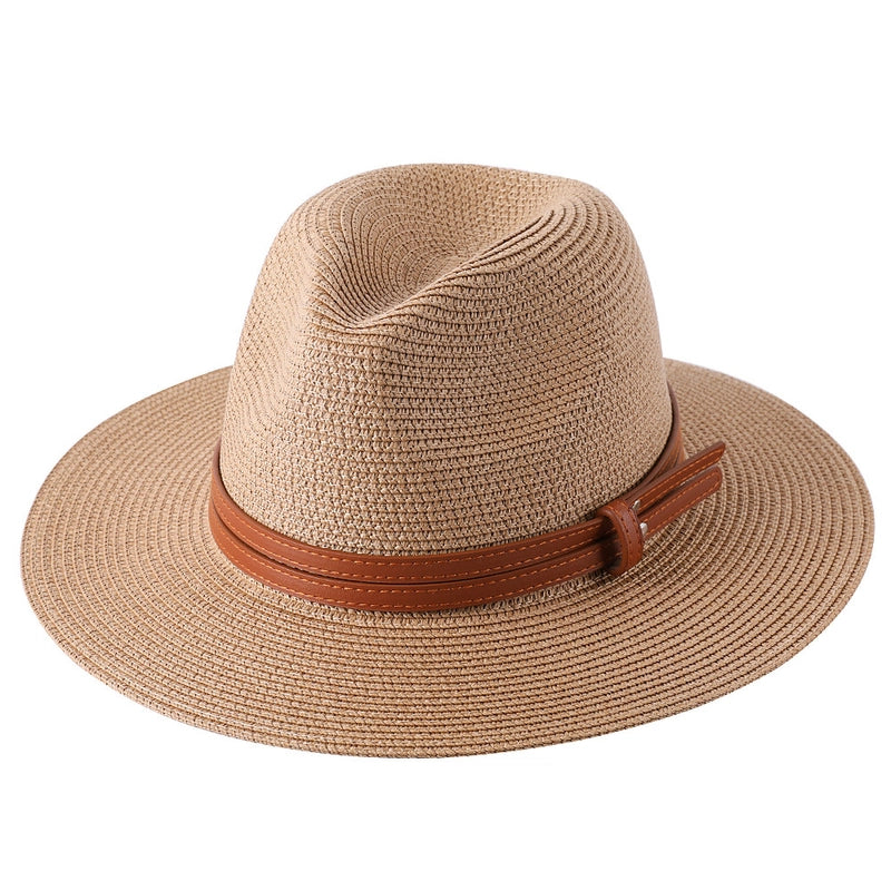 Women's Sun Hat Foldable Panamanian Sunshade Straw Hat Jazz Top Hat Beach Hat Trendy