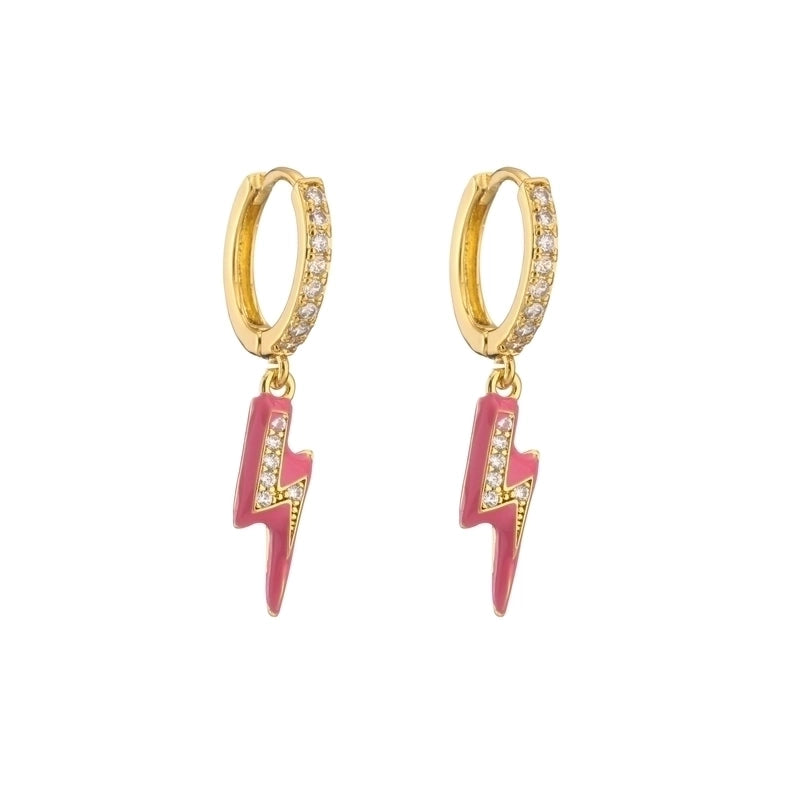 Cute Heart Plating Copper Zircon Copper Earrings
