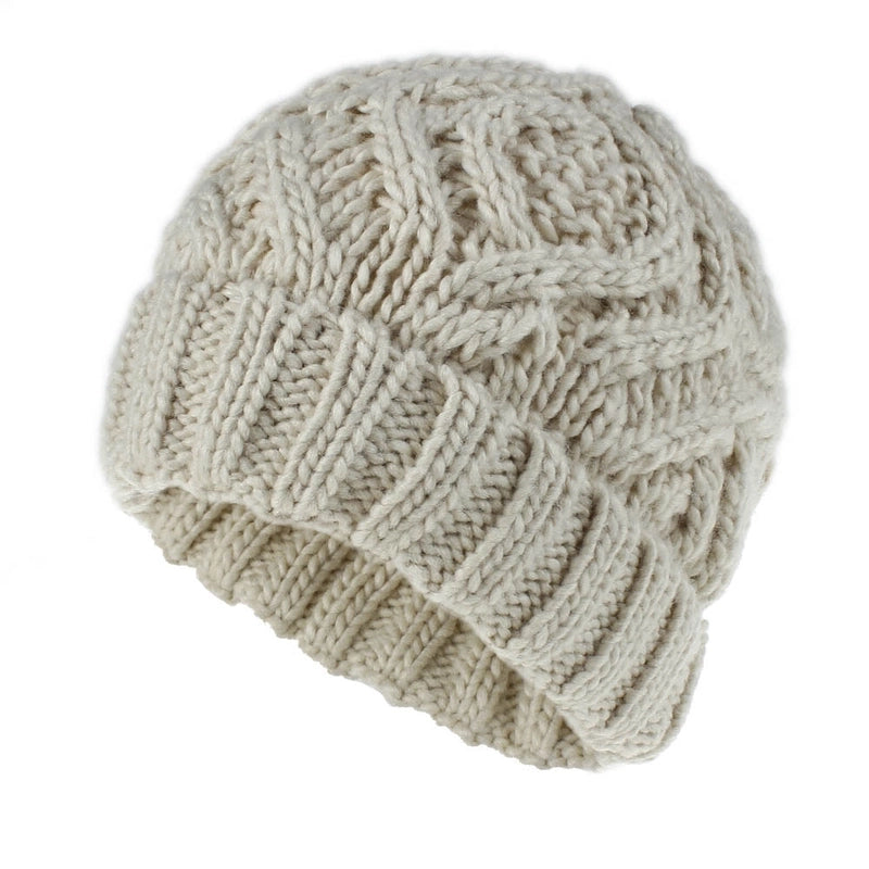Explosions Diamond Square Soft Coarse Wool Knitted Hat Women's Hat Fashion Autumn And Winter Wool Hat