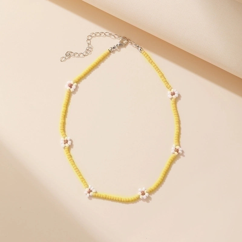 12 Pieces Minimalist Geometric Beaded Inlaid Pearls Women's Necklace