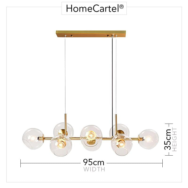 Eira | 8 Staggered Glass | Chandelier