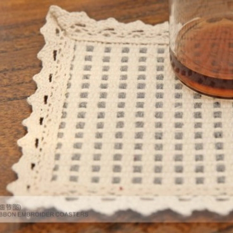 Pastoral Lattice Pure Cotton Tablecloths Artificial Decorations