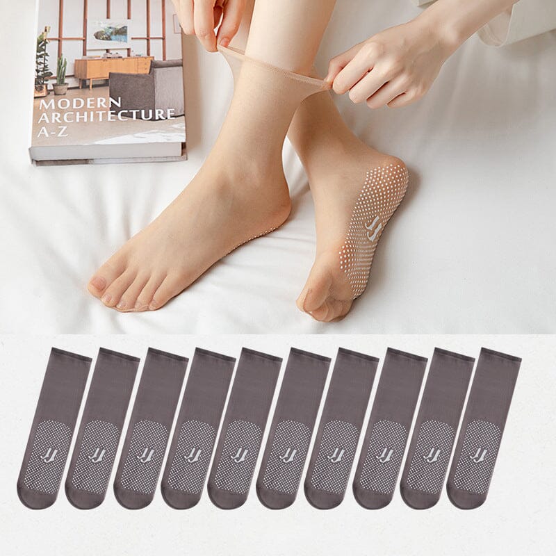 Invisible. Slip-resistant Crystal Silk Socks