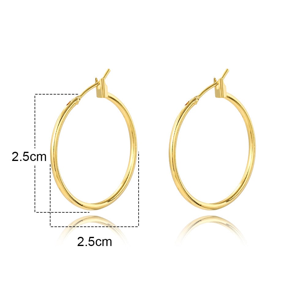 Round Geometric Copper Electroplating Earrings