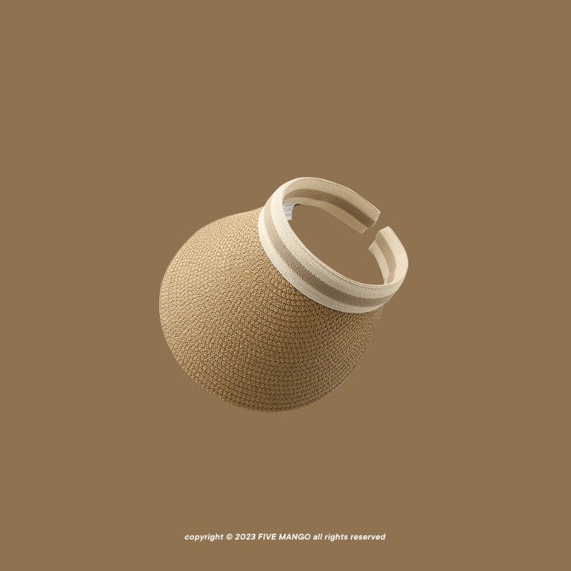 Women's Vacation Minimalist Letter Solid Color Big Eaves Straw Hat