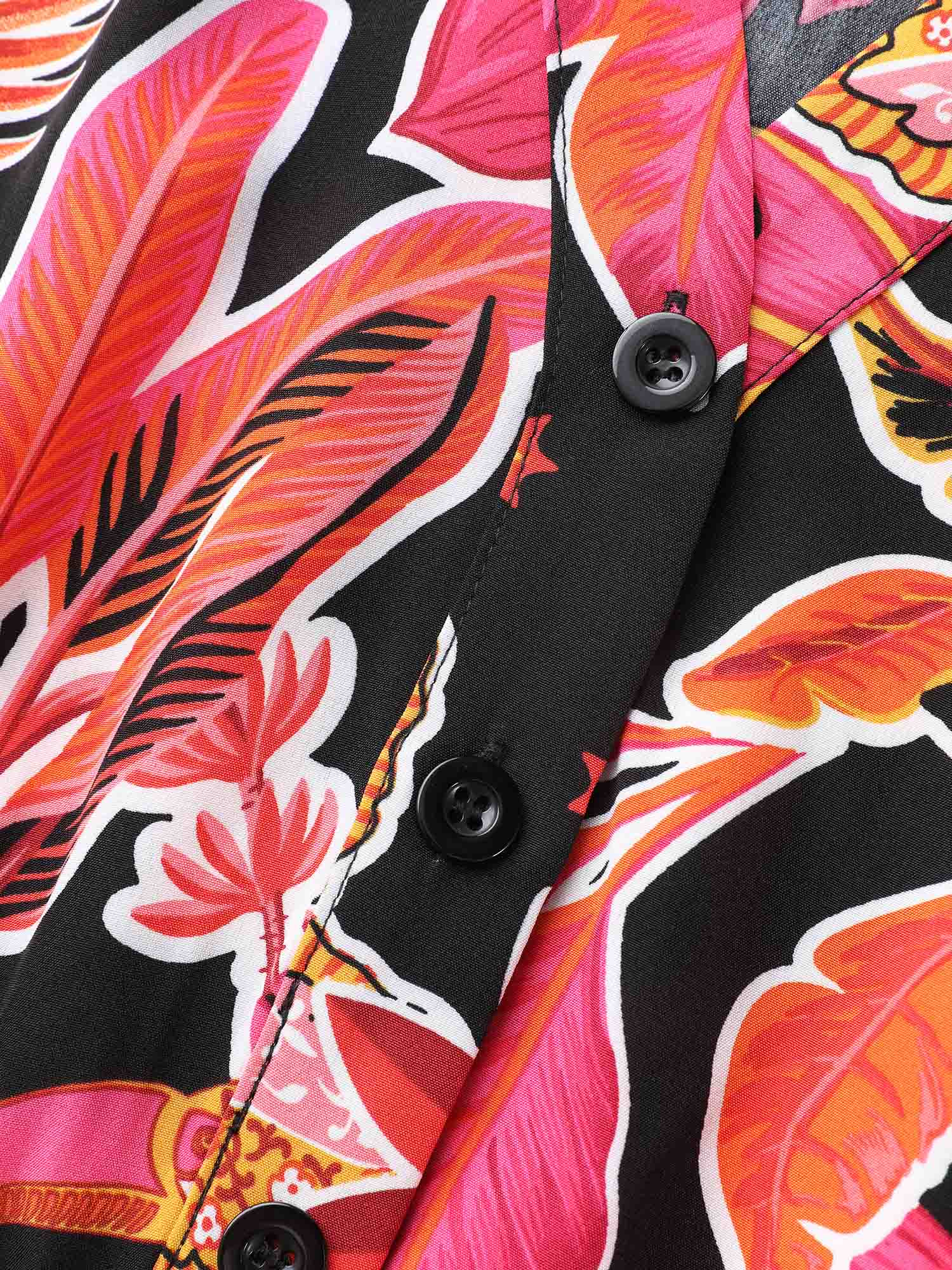 Notched Floral Elastic Waist Maxi Dress
