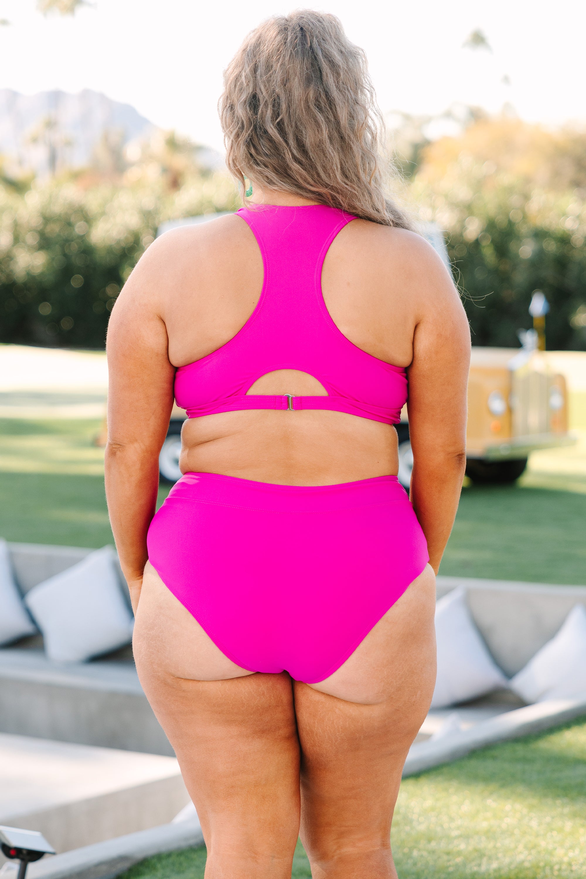 Oceans Of Love Swim Top. Neon Pink