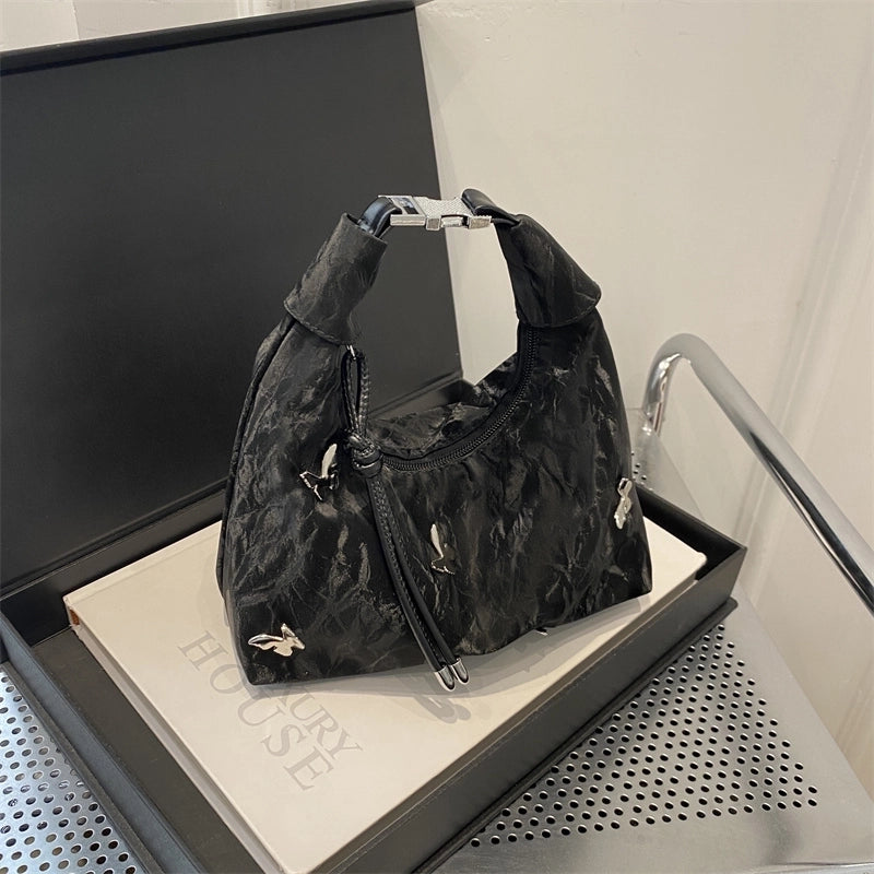 Women's Medium Pu Leather Solid Color Butterfly Basic Classic Style Square Zipper Crossbody Bag