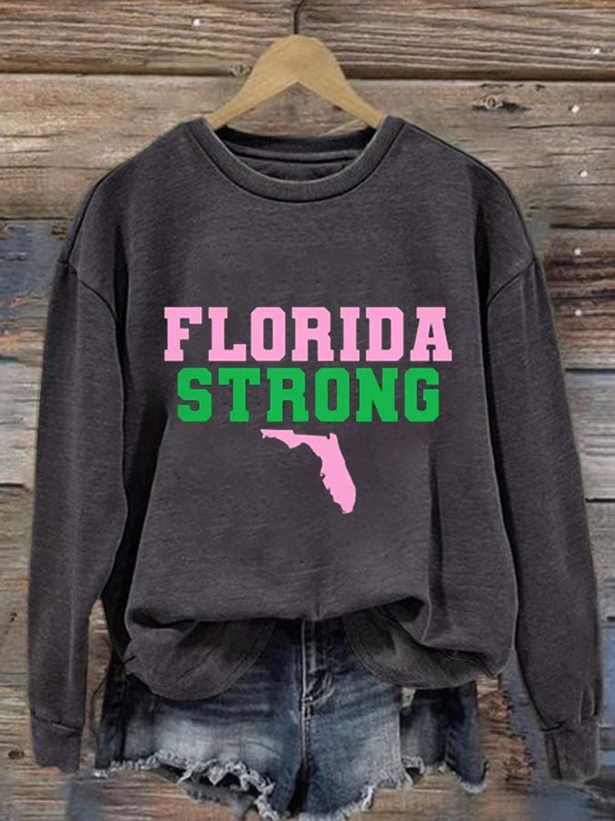 Women's Florida  Strong Print Casual Sweatshirt