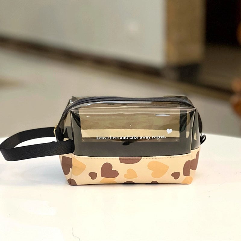 Translucent Portable Waterproof Cosmetic Bag Toiletry Bag Portable Cosmetic Bag Hand Bag For Women
