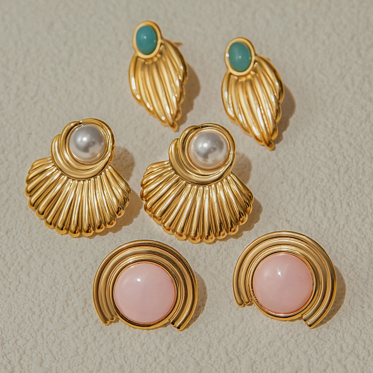 Stainless Steel Pearl Earrings Titanium Steel