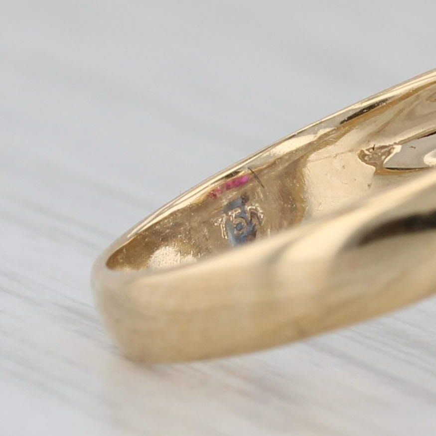 1.25ctw Ruby Sapphire Diamond Ring 18k Yellow Gold Size 6.5