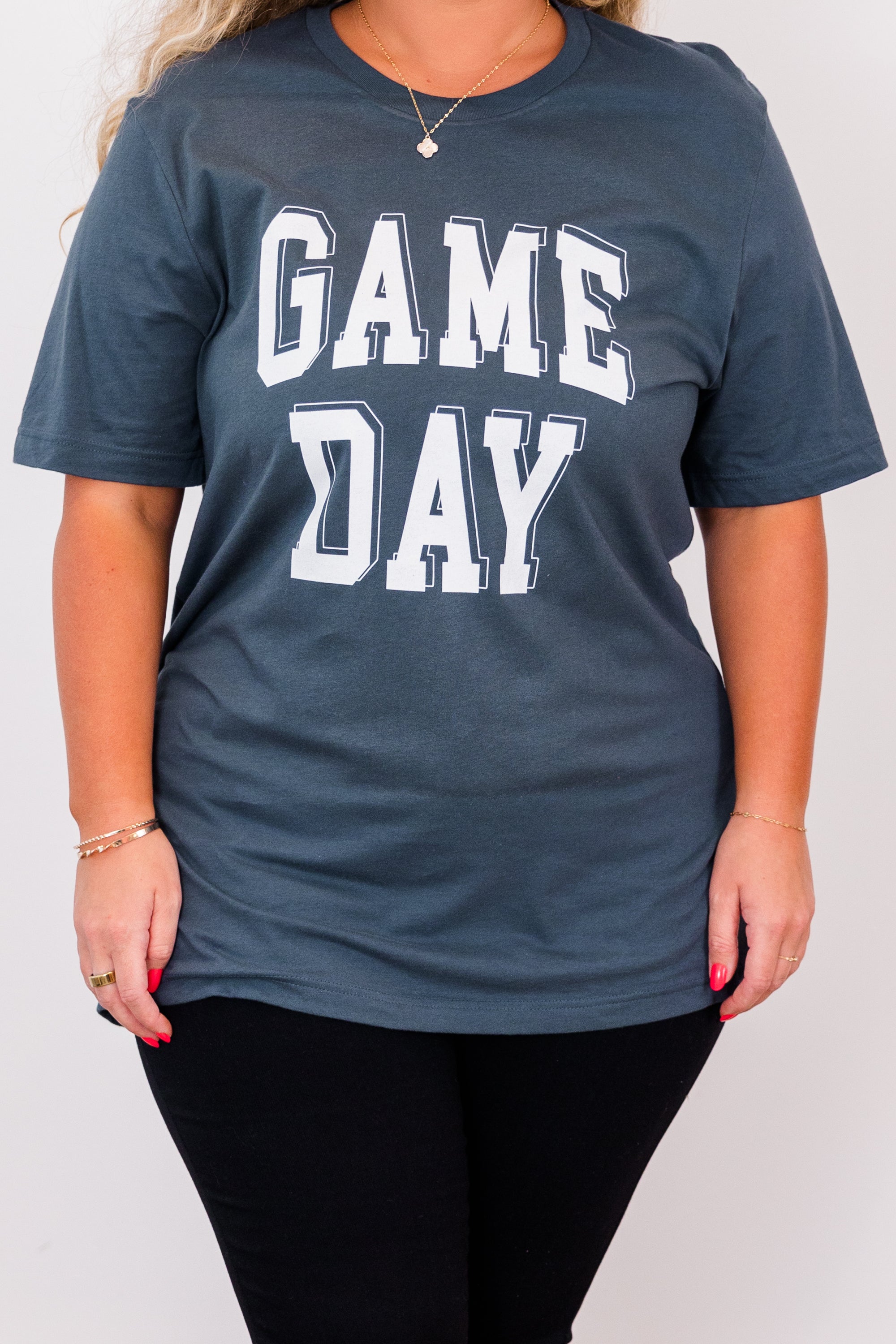 Feeling Like Game Day Tee. Vintage Navy